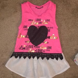 Cute hot pink love shirt size 4T